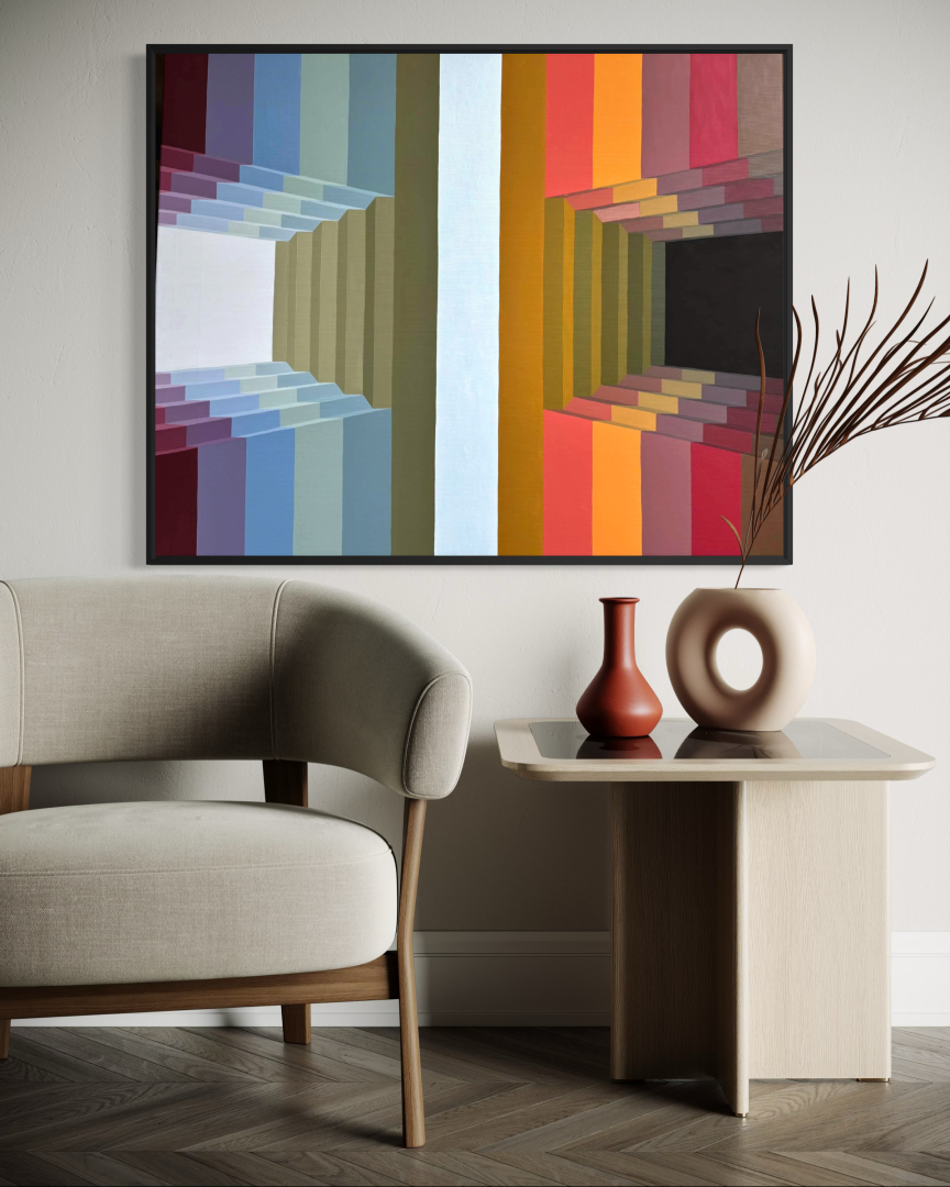 Válaszút, 80x100cm, geometrikus absztrakció, 01